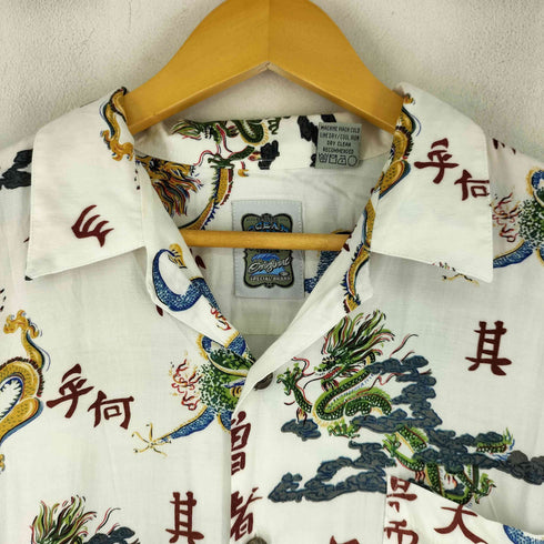 ocean current レーヨン 総柄 半袖シャツ メンズ import:L