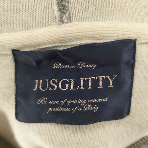 ジャスグリッティー JUSGLITTY フォックスファー付き ジップアップニットパーカー レディース 2