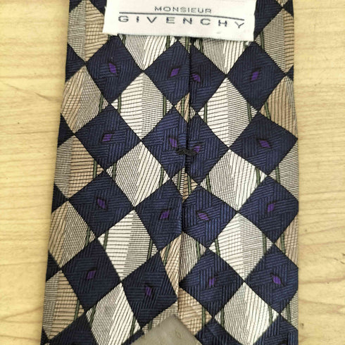 ジバンシィ GIVENCHY MONSIEUR USA製 総柄 シルク ネクタイ メンズ