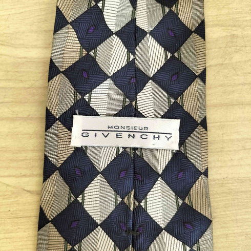 ジバンシィ GIVENCHY MONSIEUR USA製 総柄 シルク ネクタイ メンズ