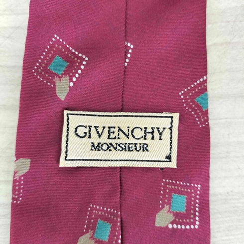 ジバンシィ GIVENCHY MONSIEUR USA製 総柄 シルク ネクタイ メンズ