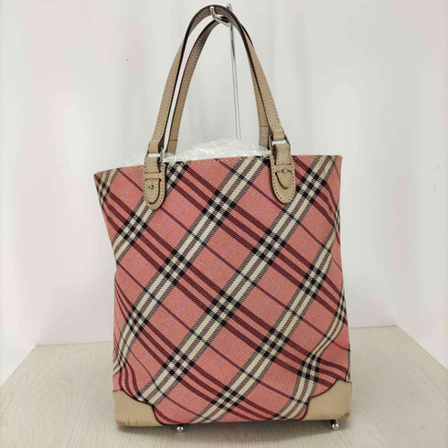 バーバリーブルーレーベル BURBERRY BLUE LABEL ノバチェック レザー切替 トートバッグ レディース