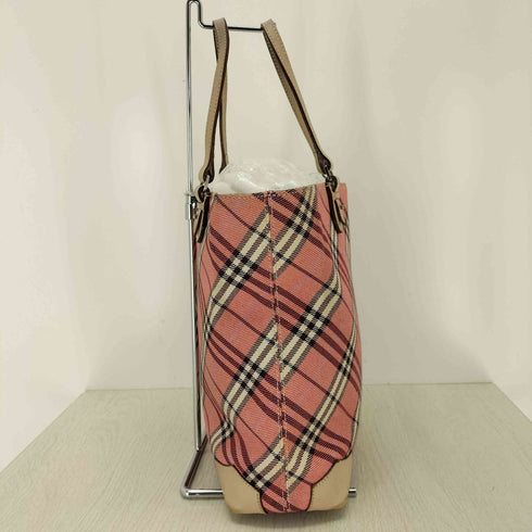 バーバリーブルーレーベル BURBERRY BLUE LABEL ノバチェック レザー切替 トートバッグ レディース
