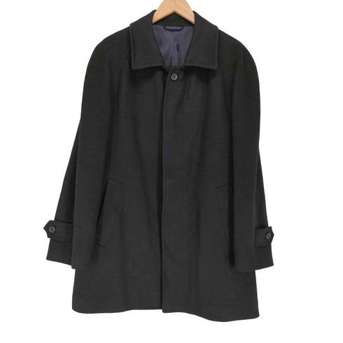ピュアカシミヤ pure cashmere pure cashmere カシミヤ100 比翼 ステンカラー ショートコート メンズ M