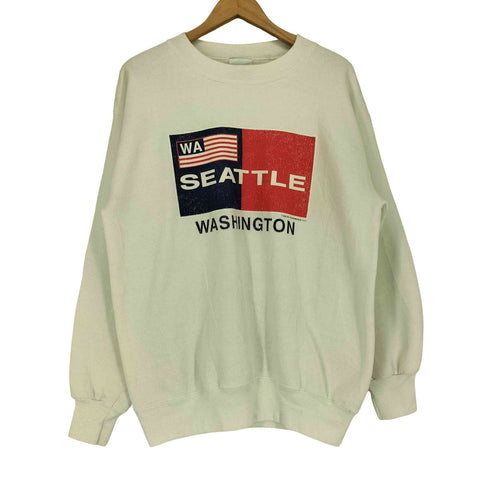 ヘインズ Hanes 90S USA製 HEAVY WWIGHT 星条旗デザイン スウエット メンズ import:M