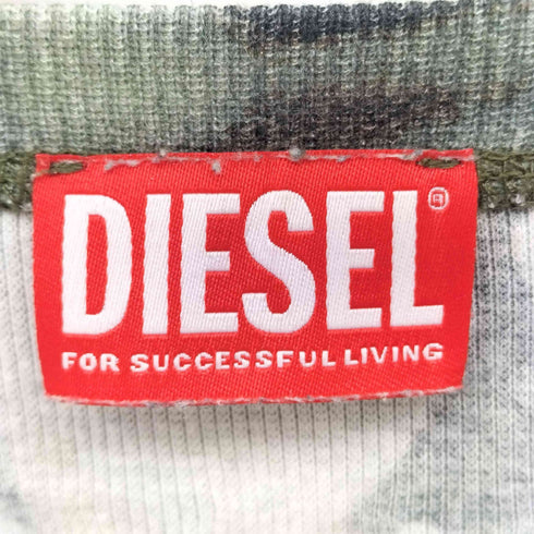 ディーゼル DIESEL T-SER Dロゴ ワッペン ゼブラモチーフ ヘンリーネック 長袖カットソー メンズ import:S