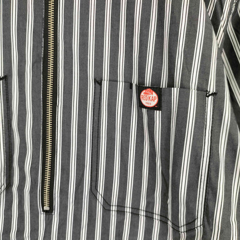 レッドキャップ RED KAP 別注 ストライプ柄 ジップ プルオーバー 長袖 シャツ メンズ JPN:M