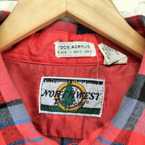 ノースウエストテリトリー NORTHWEST TERRITORY 80-90S チェック柄 アクリル 襟芯 長袖 2ポケット シャツ メンズ 2XT