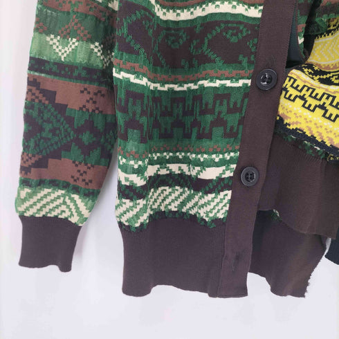 サカイ Sacai 19AW 異素材ドッキングカーディガン レディース
