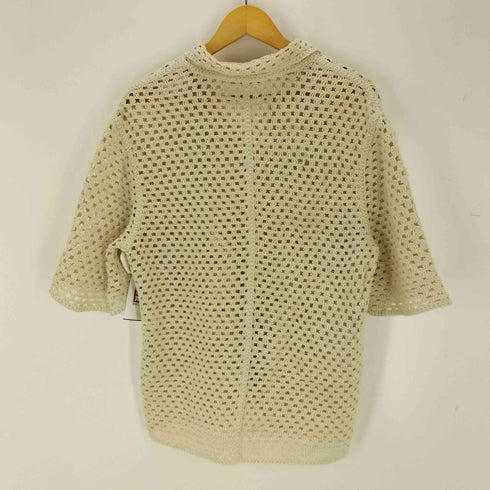 ザラ ZARA クロシェ編み オープンカラーシャツ メンズ M