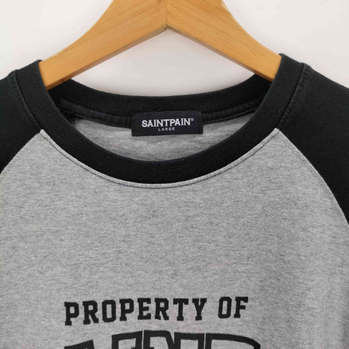 ラグラン プリント 長袖Tシャツ メンズ L
