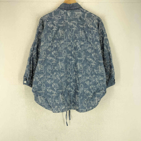 HANA TO GUITAR 花とギター 刺繍 ドルマンスリーブ スリット デニム シャツ レディース