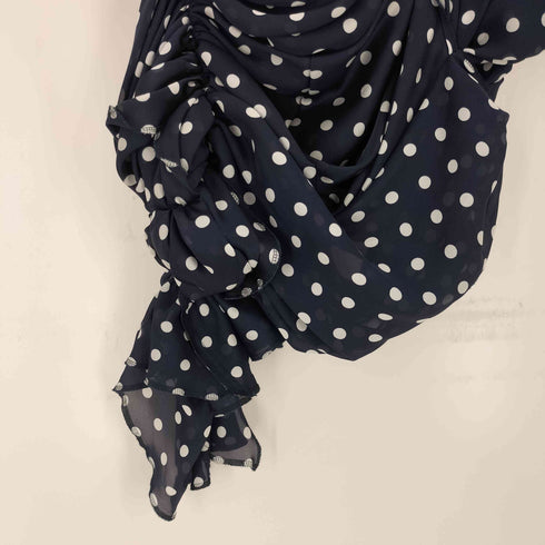 コムデギャルソン COMME des GARCONS 11AW ドット 変形 ノースリーブ ギャザーブラウス レディース S
