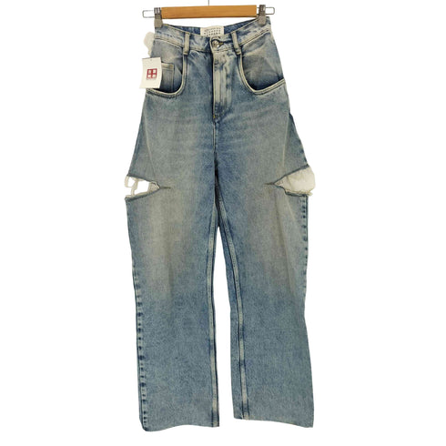 メゾンマルジェラ Maison Margiela サイドカット スラッシュ ワイドデニム レディース 36