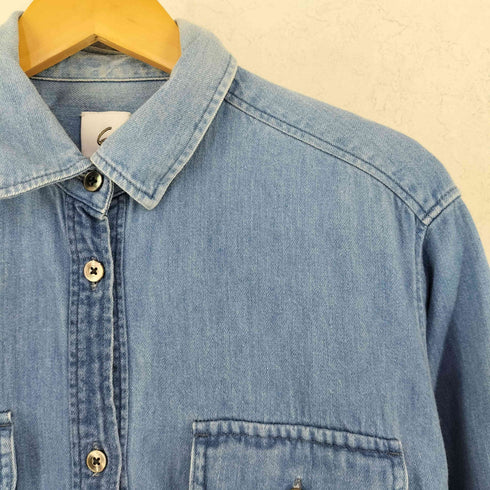 ロクビューティーアンドユースユナイテッドアローズ 6 BEAUTY & YOUTH UNITED ARROWS 裾切替 長袖 コットン デニム シャツ レディース M