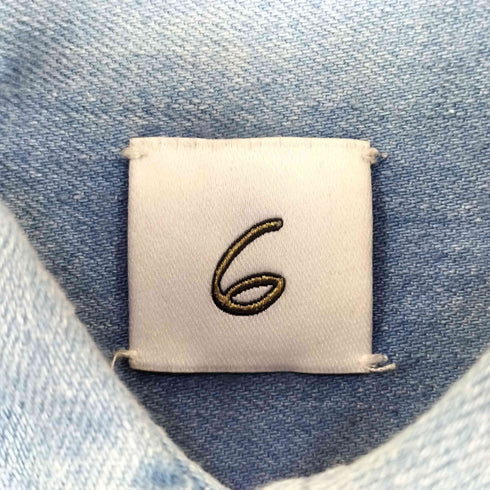 ロクビューティーアンドユースユナイテッドアローズ 6 BEAUTY & YOUTH UNITED ARROWS 裾切替 長袖 コットン デニム シャツ レディース M