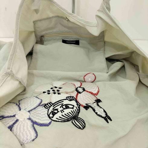 moomin 刺繍 ナイロン トートバッグ レディース