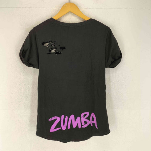 ZUMBA LOVE 両面プリント ダメージ加工 Tシャツ Y2K レディース