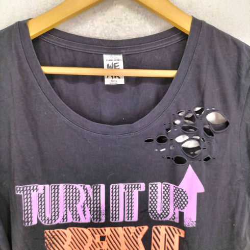 ZUMBA LOVE 両面プリント ダメージ加工 Tシャツ Y2K レディース