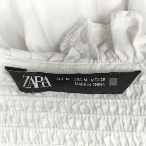 ザラ ZARA ギャザー スキッパー ブラウス レディース US M