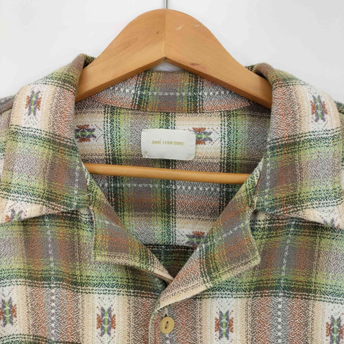 エメレオンドレ AIME LEON DORE 23ss Patterned Leisure Shirt Ikat Plaid 開襟 ネイティブ柄 チェック 長袖シャツ メンズ import:M