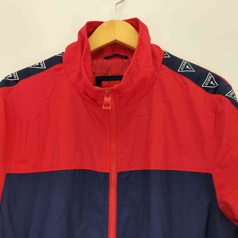 ゲス GUESS テープロゴ バイカラーナイロンジャケット メンズ import:S