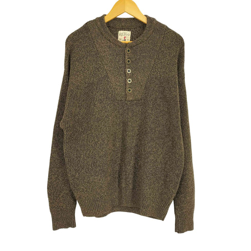 レッドヘッド RED HEAD コットンウール混ヘンリーネックニット メンズ import:L