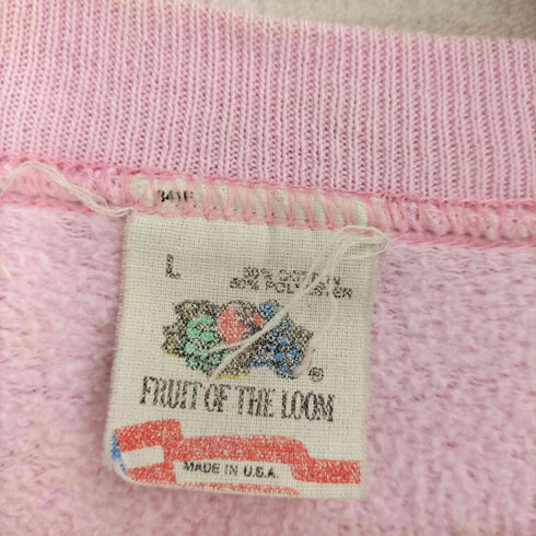 フルーツオブザルーム FRUIT OF THE LOOM USA製 80-90S フロントプリント ラグランクルーネックスウェット メンズ import:L