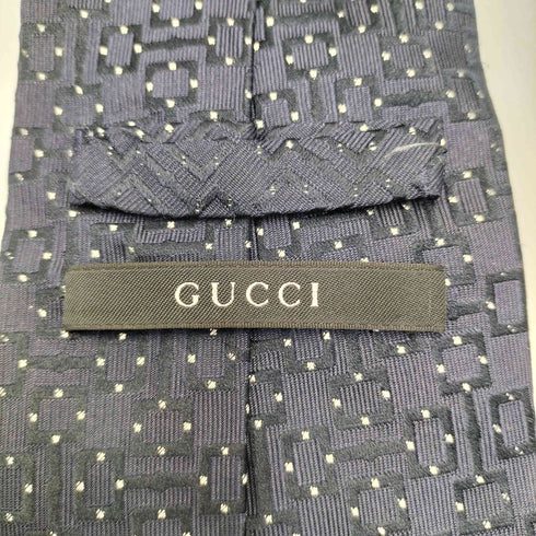 グッチ GUCCI イタリア製 総柄 ドット カシミヤ ネクタイ メンズ