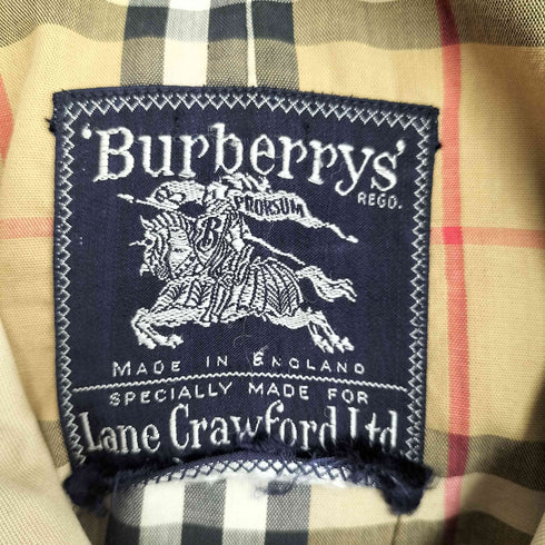 バーバリーズ BURBERRYS 70S イングランド製 Lane Crawford 裏地ノバチェック ステンカラーコート メンズ