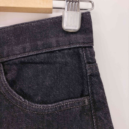 バナナリパブリック BANANA REPUBLIC ロールアップ センターシーム ワイドブラックデニムパンツ レディース 26