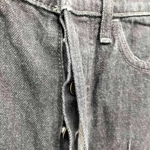 バナナリパブリック BANANA REPUBLIC ロールアップ センターシーム ワイドブラックデニムパンツ レディース 26