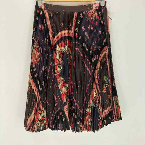 ポールスミスブラック Paul Smith BLACK フラワープリント プリーツスカート レディース 40