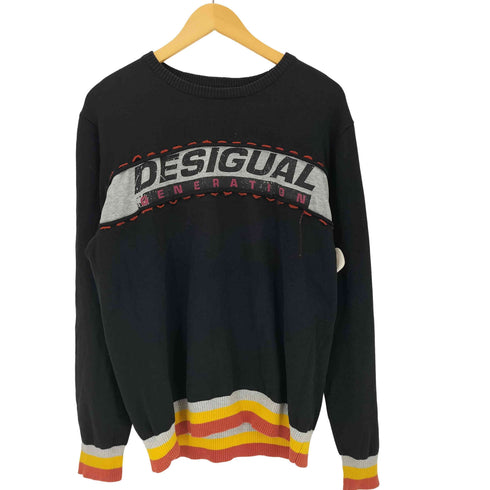 デシグアル Desigual フロントデザイン刺繍 クルーネックニット セーター Y2K メンズ import:XL
