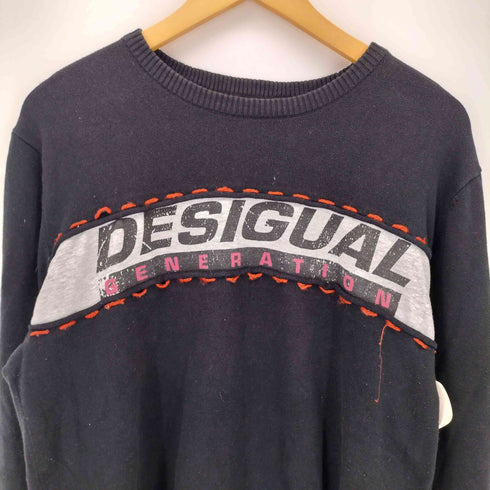 デシグアル Desigual フロントデザイン刺繍 クルーネックニット セーター Y2K メンズ import:XL