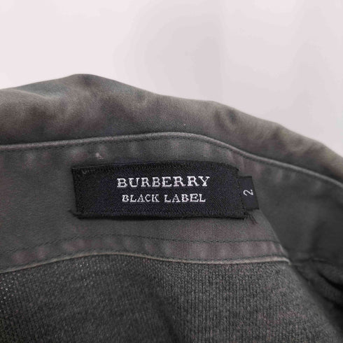 バーバリーブラックレーベル BURBERRY BLACK LABEL ロゴ刺繍 鹿の子 半袖ポロシャツ メンズ JPN:2