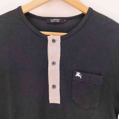バーバリーブラックレーベル BURBERRY BLACK LABEL ヘンリーネック 半袖Tシャツ メンズ JPN:2