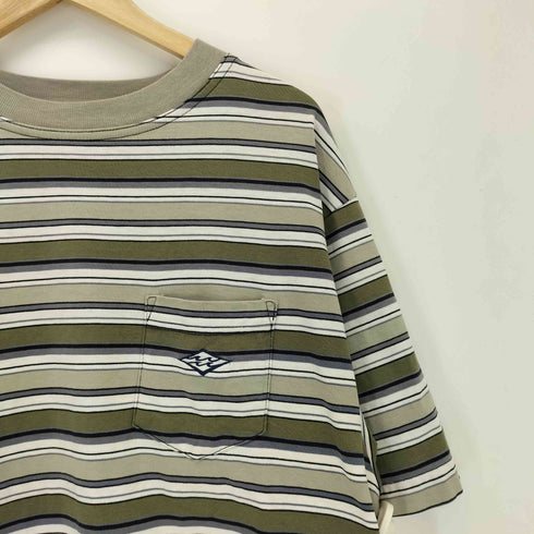 ビラボン BILLABONG 90s マルチボーダー クルーネック 半袖Tシャツ メンズ M