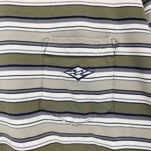 ビラボン BILLABONG 90s マルチボーダー クルーネック 半袖Tシャツ メンズ M