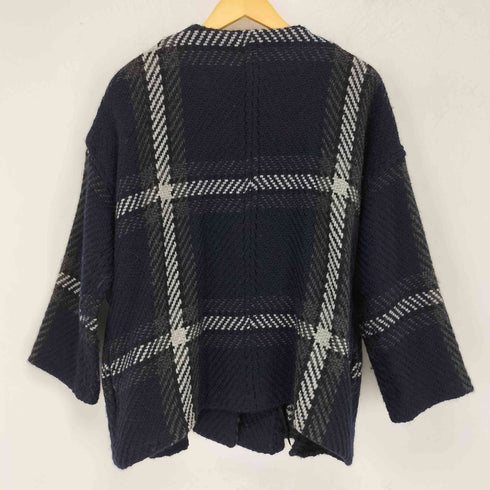 John Branigan ジョンブラニガン HIGHNECK VCOAT ウール混 チェック柄 ハイネック Vコート レディース
