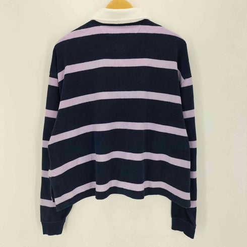ポロラルフローレン POLO RALPH LAUREN パイル地 ボーダー ポニー刺繍 長袖ポロシャツ メンズ L