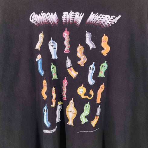 00s CONDOM プリント 半袖 Tシャツ メンズ