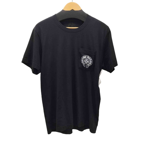 クロムハーツ CHROME HEARTS Horse Shoe Logo Pocket T-Shirt ホースシュー ロゴ ポケット USA製 S/S カットソー ブラック メンズ import:M
