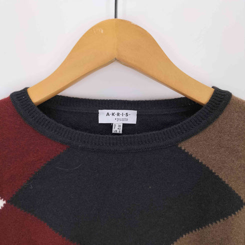 AKRIS アクリス カラーパターン クルーネック ニット レディース 38