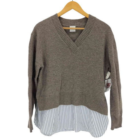ポールスミス Paul Smith シャツコンビ Vネックニット レディース M