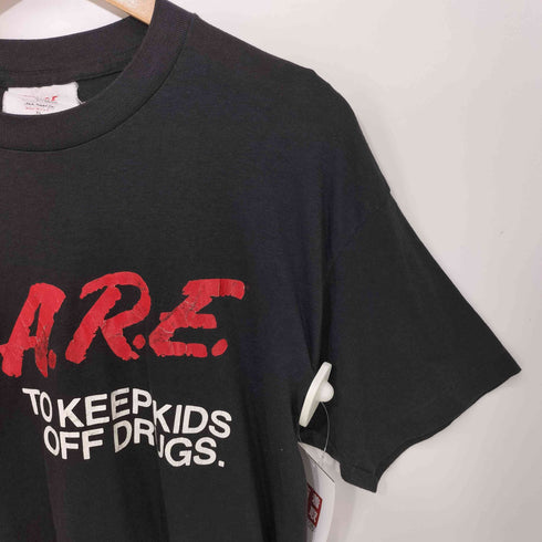 90s USA製 袖シングルステッチ D.A.R.E. Drug Abuse Resistance Education プリント 半袖 Tシャツ メンズ import:XL
