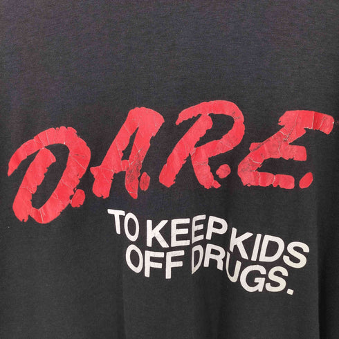 90s USA製 袖シングルステッチ D.A.R.E. Drug Abuse Resistance Education プリント 半袖 Tシャツ メンズ import:XL