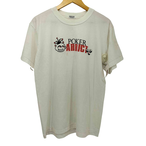 90s HONG KONG COTTON シングルステッチ POKER ADDICT 半袖 Tシャツ メンズ