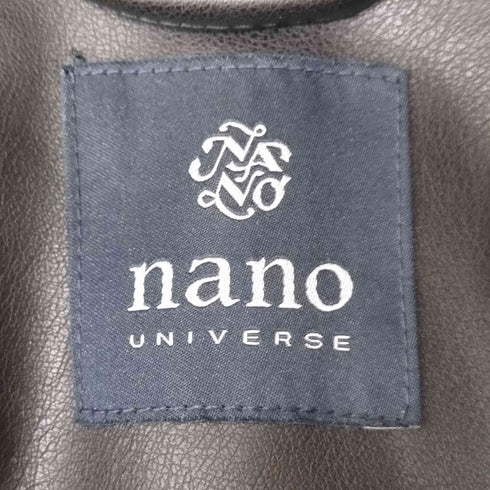 ナノユニバース NANO universe フェイク レザー シングル ライダース ジャケット メンズ JPN:L