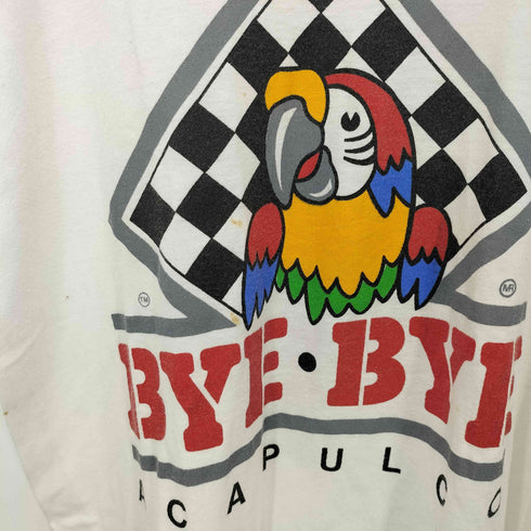 90s BYE BYE ACAPULCO シングルステッチ プリント 半袖 Tシャツ メンズ import:XL